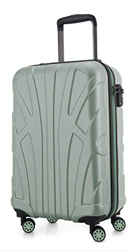 suitline - Handgepäck Hartschalen-Koffer Koffer Trolley Rollkoffer Reisekoffer, TSA, 55 cm, ca. 34 Liter, 100% ABS Matt, Mint von suitline