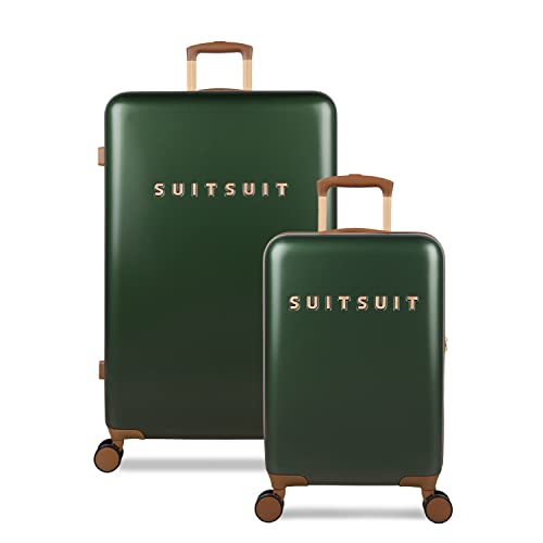 SUITSUIT – Damen Kofferset - Fab Seventies Classic Kollektion – Grünes Reisekoffer Set - 2-teilig (Beetle Green) – 55/76 cm von SUITSUIT