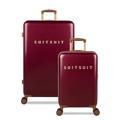 SUITSUIT – Damen Kofferset - Fab Seventies Classic Kollektion – Rotes Reisekoffer Set - 2-teilig (Biking Red) – 55/76 cm von SUITSUIT