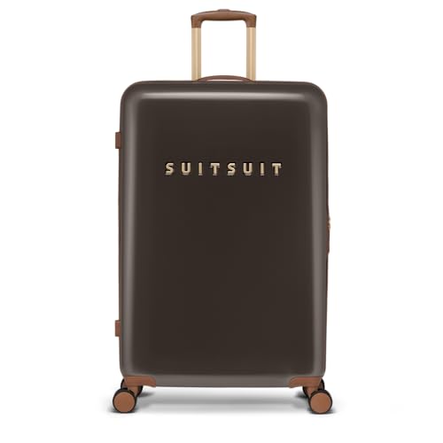 SUITSUIT - Damen Reisekoffer- Fab Seventies Classic Kollektion - Großer Dunkelbrauner Trolley (Espresso Black) - 76 cm von SUITSUIT