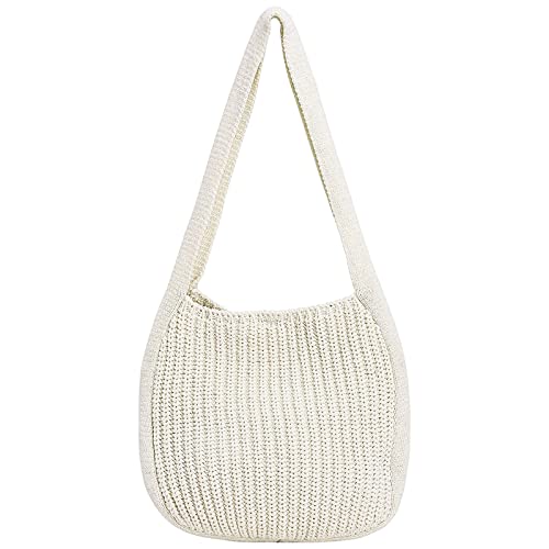 SUKUTU Damen Handgehäkelte Tote Umhängetaschen Große Einkaufstasche Handtasche Plüsch Stricktasche Geldbörsen Reisehandtasche SUKUTU Damen Handgehäkelte Tote Umhängetaschen Große Einkaufstasche Handtasche Plüsch Stricktasche Geldbörsen Reisehandtasche von SUKUTU