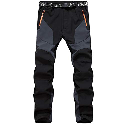 SUKUTU Herren Outdoor Softshell Wanderhose Verdickung Fleecehose Warme wasserdichte Winddichte Schnee Ski Sport Lange Hosen von SUKUTU