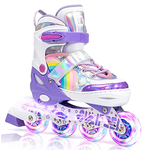 SULIFEEL Rainbow Unicorn Verstellbare Schwarz Rollschuhe für Kinder mit Leuchtenden Rädern für Jungen SULIFEEL Rainbow Unicorn Verstellbare Schwarz Rollschuhe für Kinder mit Leuchtenden Rädern für Jungen von SULIFEEL