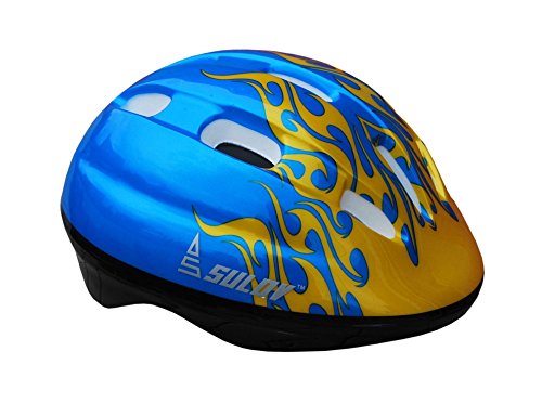 SULOV Kinder Fahrradhelm mit Blauen Flammen, L SULOV Kinder Fahrradhelm mit Blauen Flammen, L von SULOV