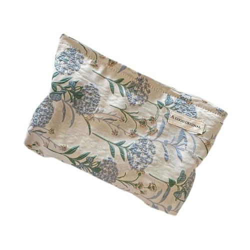 Kulturbeutel aus Segeltuch mit großem Fassungsvermögen, praktische Aufbewahrungstasche für Büro, Blumenmuster, Make-up-Tasche, blau Kulturbeutel aus Segeltuch mit großem Fassungsvermögen, praktische Aufbewahrungstasche für Büro, Blumenmuster, Make-up-Tasche, blau von SUMMITDRAGON
