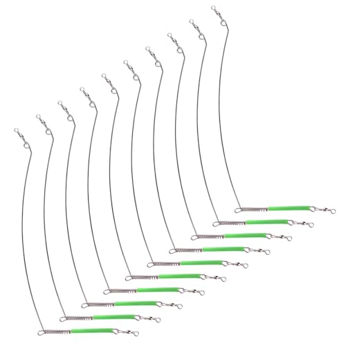 SUMMITDRAGON 10 Stück Meeresangeln Stahldraht Salzwasser Angelvorrichtungen Anschluss mit Federwirbel Angelzubehör Werkzeug 20/30/40 cm von SUMMITDRAGON