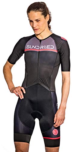 SUNDRIED Womens Pro Trisuit Triathlon One Piece Aero Radfahren Skinsuit Tri Suit (Schwarz, M) von SUNDRIED