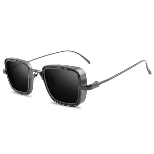 SUNGOOYUE Herren-Sonnenbrille, Langlebige Herren-Sonnenbrille, Schlichtes Design, Stabil, Geeignet für Outdoor-Aktivitäten (Schwarzgrau) von SUNGOOYUE