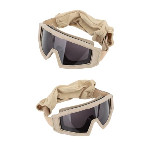 SUNGOOYUE Schutzbrille, Schlagfest, 3,8 Mm Dicke Linse, Bequeme Passform, UV-Schutz, Schutzbrille für Motorradfahren (Khaki) von SUNGOOYUE