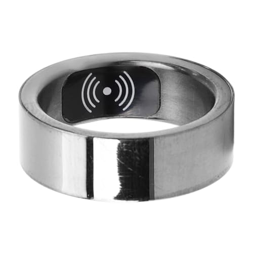 Smart Health Ring, wasserdichte Aluminiumlegierung, Wiederaufladbar HR214 Smart Ring Health Tracker Fitness Tracker Ring Grau für (Innendurchmesser 0,79 Zoll) von SUNGOOYUE