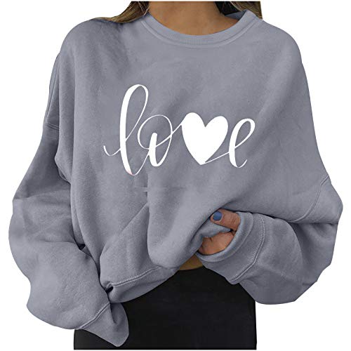 SUNNSEAN Lange Ärmel Pullover Damen Winter Pullover mit Rundhalsausschnitt, Vintage Sweatshirt Oversized Liebesmuster Pullover Teenager Mädchen Sportbekleidung Sweatshirt for Women Hoodies SUNNSEAN Lange Ärmel Pullover Damen Winter Pullover mit Rundhalsausschnitt, Vintage Sweatshirt Oversized Liebesmuster Pullover Teenager Mädchen Sportbekleidung Sweatshirt for Women Hoodies von SUNNSEAN