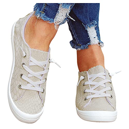 SUNNSEAN Sneaker Damen Leicht Flache Schuhe Atmungsaktive Stoffschuhe Elegante Frauen Schnürhalbschuhe Laufschuhe Sommer Herbst Outdoor Walkingschuhe Halbschuhe, V03 Beige, 39 EU SUNNSEAN Sneaker Damen Leicht Flache Schuhe Atmungsaktive Stoffschuhe Elegante Frauen Schnürhalbschuhe Laufschuhe Sommer Herbst Outdoor Walkingschuhe Halbschuhe, V03 Beige, 39 EU von SUNNSEAN
