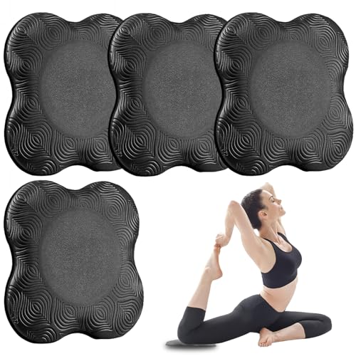 SUNOYA Kniekissen Yoga, 4 Stücke Knieschoner Yoga, Rutschfest Yoga Knie Pad, Yoga Knie Padmatte Verschleißfesteschützt Die Knie Und Ellbogen, Knieschoner Matte Set Für Gymnastik Aerobic Pilates von SUNOYA