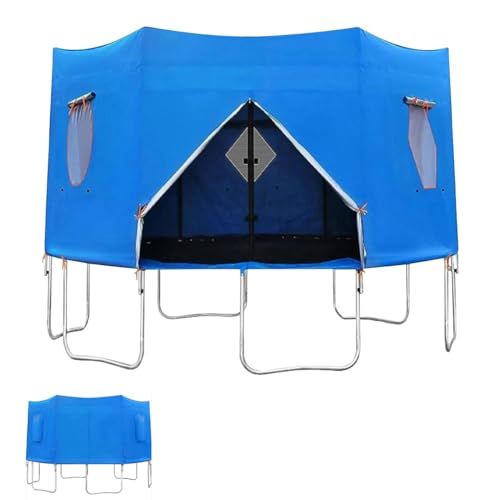 Trampolin-Sonnenschutz, 1,8 m, 2,4 m, 3,6 m, 3,6 m, 3,6 m, 4,6 m, 4,5 m, faltbarer Sonnenschutz, 6-poliges Trampolin-Zubehör für Camping, Gemeinschaftsveranstaltungen, Picknicks, 244 cm, Blau von SUOGROLI