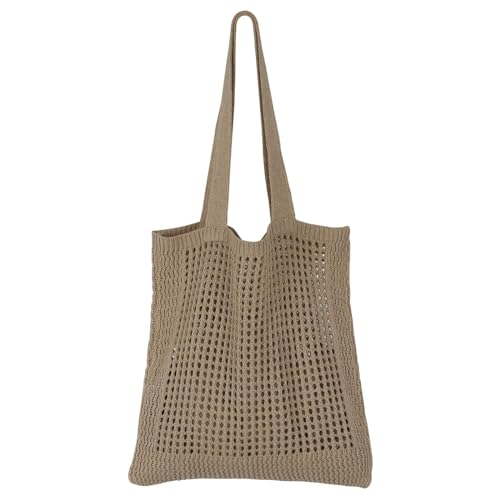 SUOSDEY gehäkelte Mesh Strand Tote Bag, Sommer Urlaub Ästhetische Strick Boho Umhängetasche für Frauen von SUOSDEY