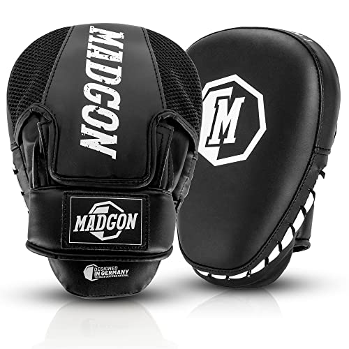 MADGON Premium Pratzen für optimale Schlagdämpfung, 1 Paar Boxpratzen für Boxen, Kampfsport, MMA, Kickboxen, Taekwondo von MADGON