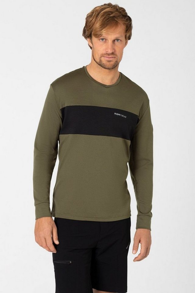 SUPER.NATURAL Radtrikot Merino Fahrradtrikot M GRAVIER LS Merino-Materialmix mit reflektierenden Logos SUPER.NATURAL Radtrikot Merino Fahrradtrikot M GRAVIER LS Merino-Materialmix mit reflektierenden Logos von SUPER.NATURAL