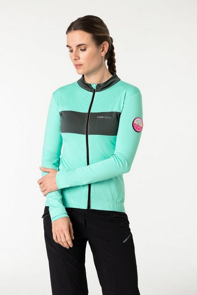SUPER.NATURAL Radtrikot Merino Fahrradtrikot W GRAVA LS JERSEY Merino-Materialmix mit reflektierenden Logos SUPER.NATURAL Radtrikot Merino Fahrradtrikot W GRAVA LS JERSEY Merino-Materialmix mit reflektierenden Logos von SUPER.NATURAL