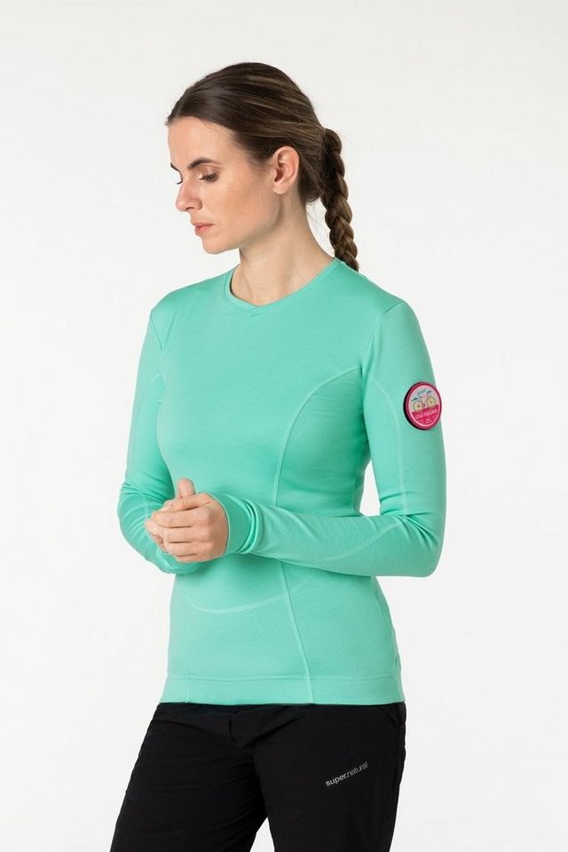 SUPER.NATURAL Radtrikot Merino Fahrradtrikot W GRAVA LS Merino-Materialmix mit reflektierenden Logos SUPER.NATURAL Radtrikot Merino Fahrradtrikot W GRAVA LS Merino-Materialmix mit reflektierenden Logos von SUPER.NATURAL