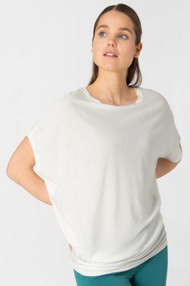 SUPER.NATURAL T-Shirt asymmetrisch geschnittenes W YOGA LOOSE TEE für Damen von SUPER.NATURAL