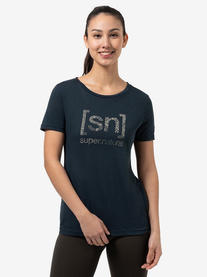 SUPER.NATURAL T-Shirt für Damen, Merino ARABESQUE Muster Print, casual SUPER.NATURAL T-Shirt für Damen, Merino ARABESQUE Muster Print, casual von SUPER.NATURAL