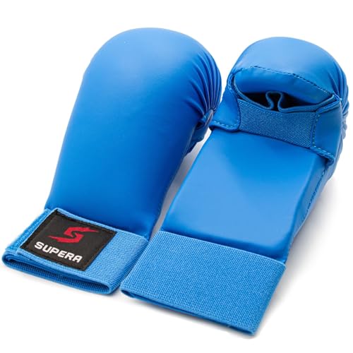 SUPERA Karate Handschuhe in rot und blau – Boxhandschuhe für Karate, Taekwondo, Ju Jutsu in verschiedenen Größen für Kinder und Erwachsene. von SUPERA