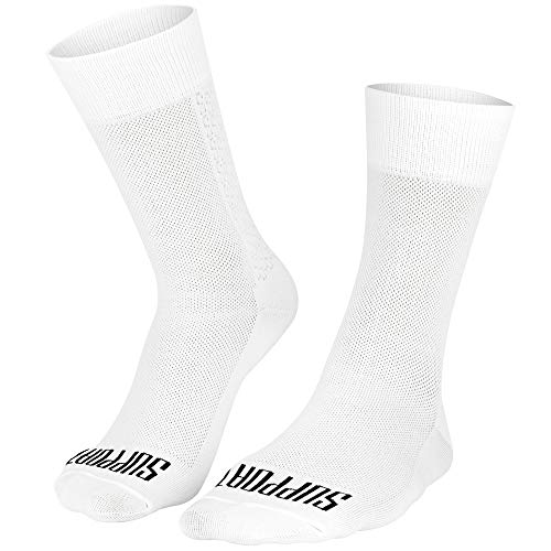 SUPPORT Superleichte Fahrradsocken für Herren, atmungsaktive Technologie, rutschfeste Faser, Unisex, Zubehör für Radfahrer, Wandern, Klettern, Radfahren, Reiten., weiß, 8-9 von Support