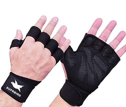 SUPRBIRD Fitness Handschuhe mit Handgelenkstütze, Sporthandschuhe Trainingshandschuhe Herren Damen für Gym, Kraftsport, Krafttraining, Gewichtheben, Sport, Bodybuilding & Crossfit Training von SUPRBIRD