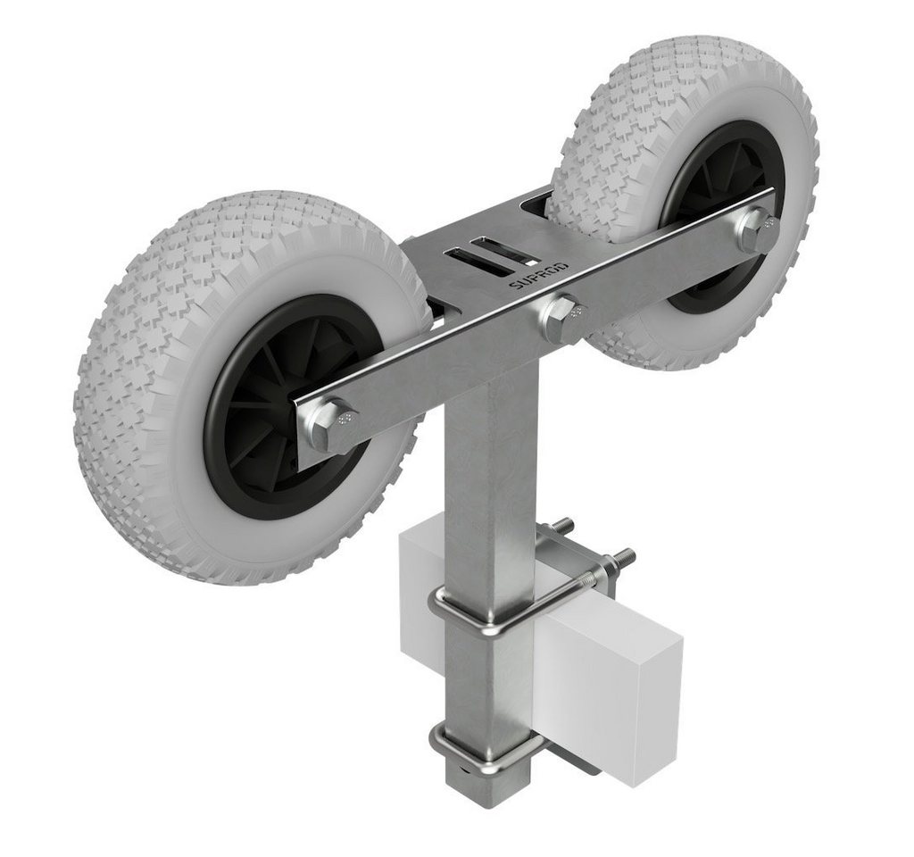 SUPROD Auffahrrampe Pendel Doppelrad Abrollvorrichtung Sliphilfe Ø 200 mm, grau/schwarz von SUPROD