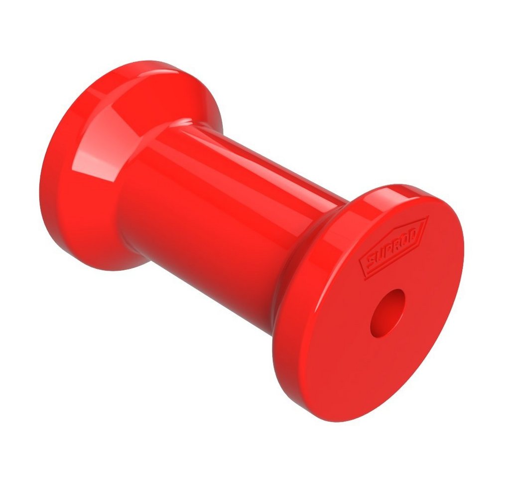 SUPROD Auffahrrampe Polyurethan Sliprolle Kielrolle Bugrolle spulenförmig PU, 125 mm, rot von SUPROD