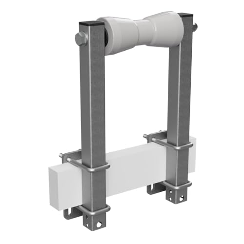 SUPROD Polyurethan Kielrolle mit Stützen Sliprolle Bootstrailer Sliphilfe verzinkt B=200, L=450 mm, grau von SUPROD