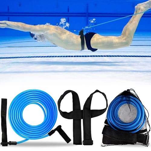 SUQ Schwimmgurt für Pool 4M, Pool Schwimmgürtel Einstellbare, Schwimmgürte für Kinder und Erwachsene, Schwimmhilfsgürtel, Erhöht Kraft und Ausdauer, Aquafitness, Fitness-Zubehör (Blau) von SUQ