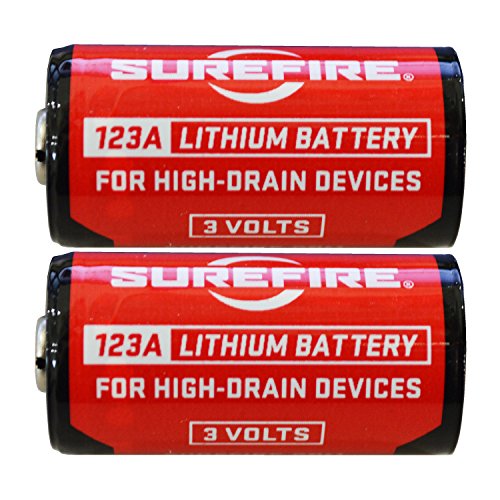 Surefire Batterien Lithium 123A 3V 2-er Packung, Rot, 3.3x1.5x1.5 cm von SUREFIRE