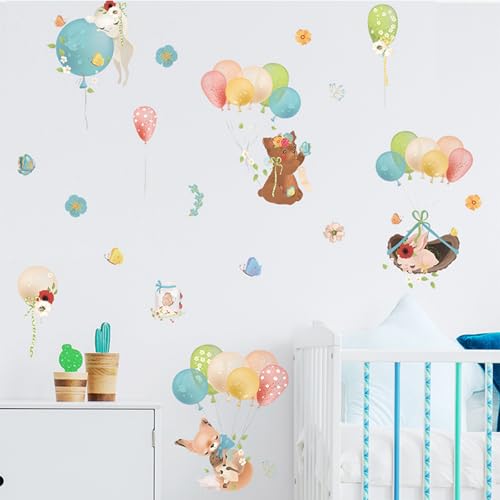 SUSHRUTA Wall Stickers Cartoon Tier Ballon Fuchs Schlafzimmer Eingang Wohnzimmer Dekoration von SUSHRUTA