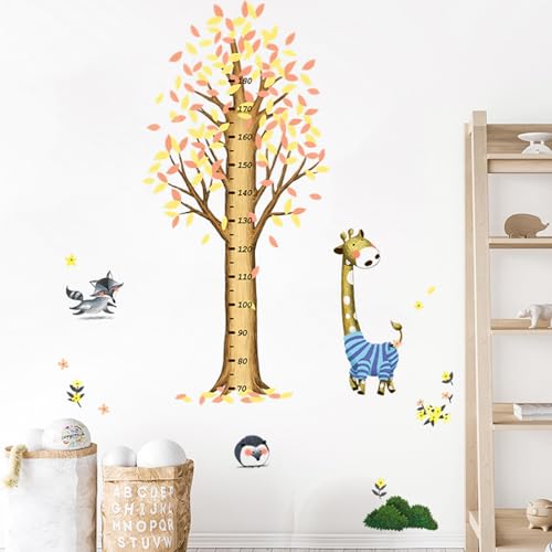 SUSHRUTA Tropenwald Tier Kleiner Baum Giraffe Höhe Aufkleber Kinderzimmer Deko von SUSHRUTA