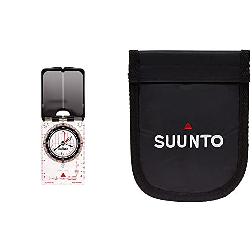 SUUNTO Kompass MC-2 G Mirror Compass, weiß, One Size & Zubehör Tandem Nylon Pouch, schwarz, One Size von SUUNTO