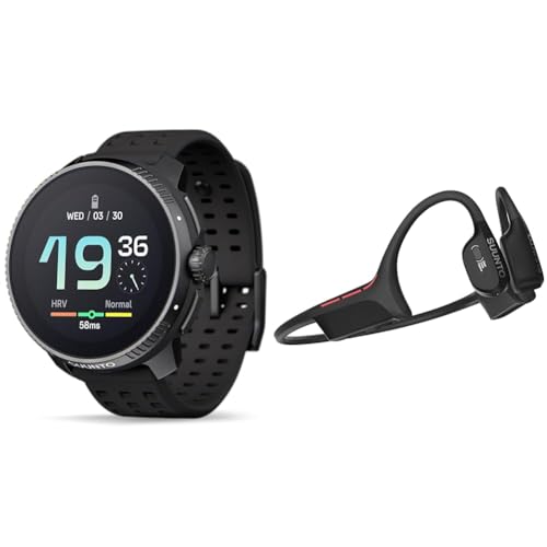 SUUNTO Race Sportuhr - Outdoor Smartwatch, 1,43" Helles AMOLED Display mit Saphirglas & Wing Open-Ear Knochenschall Kopfhörer,Bluetooth Kabellos Sport Kopfhörer von SUUNTO