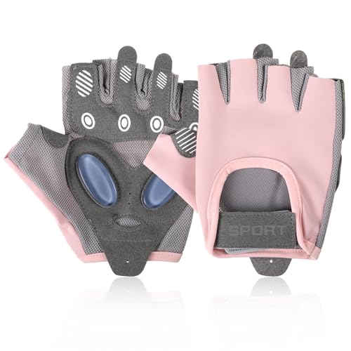 SUWIWKKOA Damen Fitness Handschuhe, Rutschfester Silikon,Sporthandschuhe für Damen,Atmungsaktive Trainingshandschuhe mit Mikrofasergewebe, Gym Gloves von SUWIWKKOA