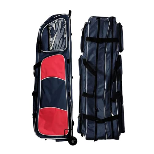 Bildschirmschwerttasche, Bildschirmtasche, Rolltasche, allgemeine Bildschirmausrüstung für Erwachsene und Kinder, geeignet für Folie/Degen/Säbel, Wettkampfausrüstung Tasche (Navy Blue Red, 120 * 35 * von SUYUDD