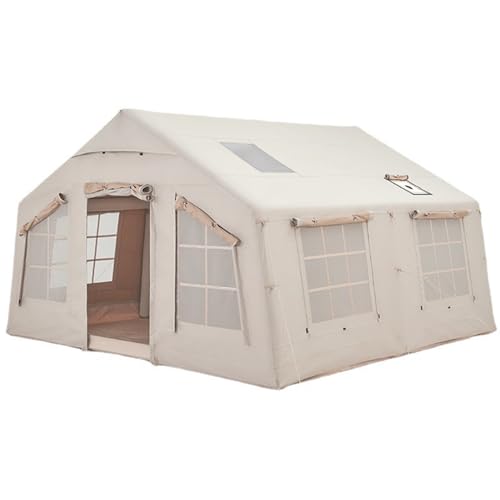 SUYUDD Extra großes aufblasbares Campingzelt, 13㎡ Glamping-Zelte, einfacher Aufbau, winddichtes 4-Jahreszeiten-Baumwollzelt für den Außenbereich, mit Herd, Netzfenstern und Pumpe von SUYUDD