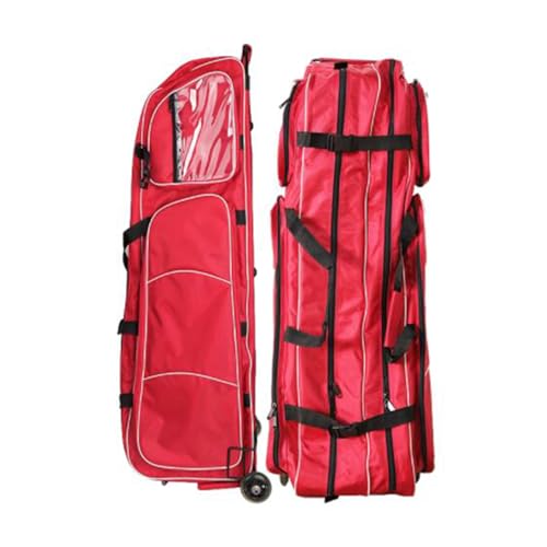 Zauntasche mit Rädern – Deichsel-Radtasche für Epi-Säbel und Folie – Schwerttasche Trolley für Zaunanzug (rot, 120 x 35 x 40 cm) von SUYUDD