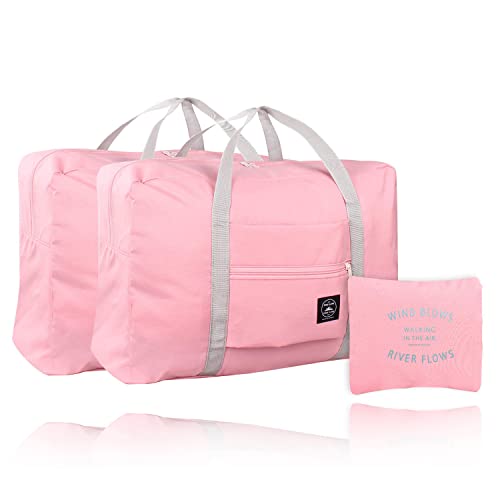 Faltbare Reisetasche, wasserdichte Handgepäcktaschen, geeignet für Sport, Fitnessstudio, Urlaub, 2 Pack, Rosa Faltbare Reisetasche, wasserdichte Handgepäcktaschen, geeignet für Sport, Fitnessstudio, Urlaub, 2 Pack, Rosa von SVUPUE