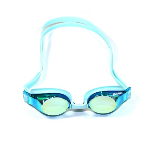 SWANS verspiegelte Schwimmbrille für Kinder SJ-22M, Farbe:SkyBlue and Flash Yellow (SBFY) von SWANS