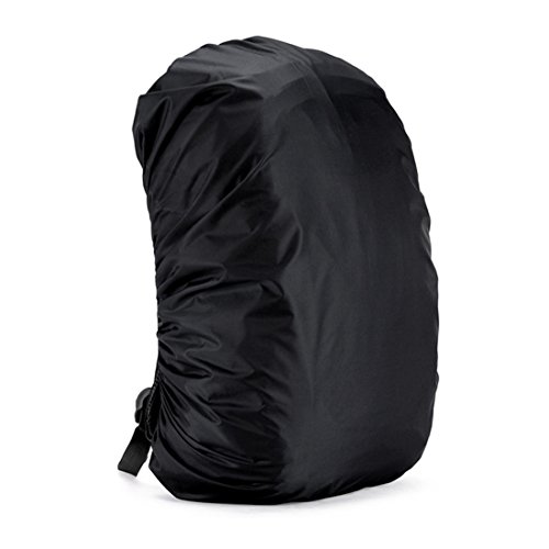 WKTRSM Wasserdichter Regenschutz Rucksack Cover Regenhüllen Regenabdeckung Rucksack wasserdichte Regenschutz für Camping Wandern (Schwarz,30L-45L) von WKTRSM