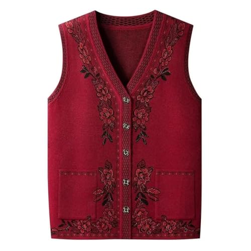 Ärmellose Strickweste Für Damen - Mittleres Alter, Ältere Frauen, V-Kragen, Strickweste, Große Größe, Frühling Und Herbst, Ärmelloser Pullover, Mantel, Mutter, Weste, Oma, Strickjacke, Jacke, Ärmellose Strickweste Für Damen - Mittleres Alter, Ältere Frauen, V-Kragen, Strickweste, Große Größe, Frühling Und Herbst, Ärmelloser Pullover, Mantel, Mutter, Weste, Oma, Strickjacke, Jacke, von SWEPER
