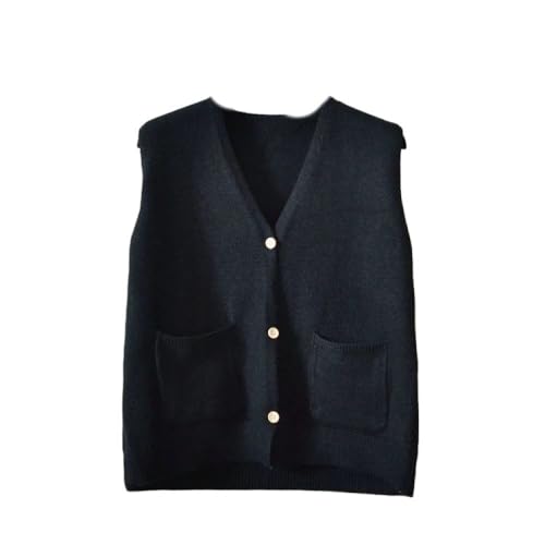 Ärmellose Strickweste Für Damen - Mode Damen Weiche Strickpullover Weste Frühling Herbst Lose V-Ausschnitt Tasche Ärmellos Basic Cardigan Weste Mantel,Schwarz,XXL Ärmellose Strickweste Für Damen - Mode Damen Weiche Strickpullover Weste Frühling Herbst Lose V-Ausschnitt Tasche Ärmellos Basic Cardigan Weste Mantel,Schwarz,XXL von SWEPER