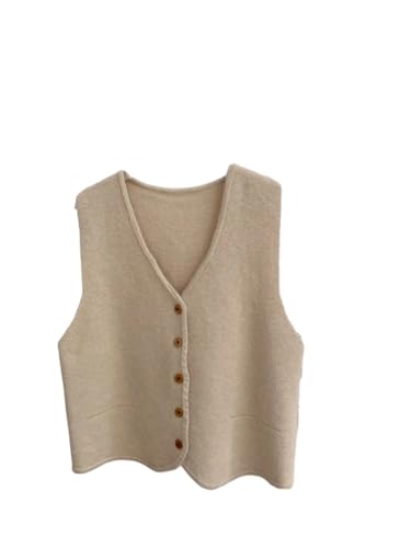 Ärmellose Strickweste Für Damen - Strickpullover Für Damen, Einfarbig, Lässig, Vintage-Strickwaren, Elegant, Ärmellos, Schick, Herbst Und Winter, Warme Mode, Aprikose, XXL Ärmellose Strickweste Für Damen - Strickpullover Für Damen, Einfarbig, Lässig, Vintage-Strickwaren, Elegant, Ärmellos, Schick, Herbst Und Winter, Warme Mode, Aprikose, XXL von SWEPER