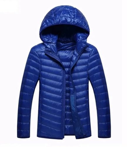 Herren Daunenjacke - Herren Große Daunenmäntel Ultraleichte Daunenjacke Herren Leichte Federkapuze Warmer Tragbarer Wintermantel,Blau,M von SWEPER