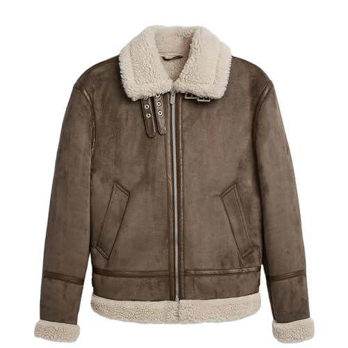 Herren Fleecejacke - Herren-Winterjacke Aus Wildleder, Verdickt, Vintage, Lässig, Motorradjacke, Herrenbekleidung, Oberbekleidung, Braun, S Herren Fleecejacke - Herren-Winterjacke Aus Wildleder, Verdickt, Vintage, Lässig, Motorradjacke, Herrenbekleidung, Oberbekleidung, Braun, S von SWEPER
