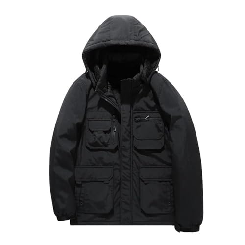 Herren Fleecejacke - Fleece Winter Herren Mäntel Warm Verdicken Outwear Herren Jacken Schwarz Grau Lange Herren Winter Hoodies Taschen Parka Mäntel,Schwarz,M Herren Fleecejacke - Fleece Winter Herren Mäntel Warm Verdicken Outwear Herren Jacken Schwarz Grau Lange Herren Winter Hoodies Taschen Parka Mäntel,Schwarz,M von SWEPER